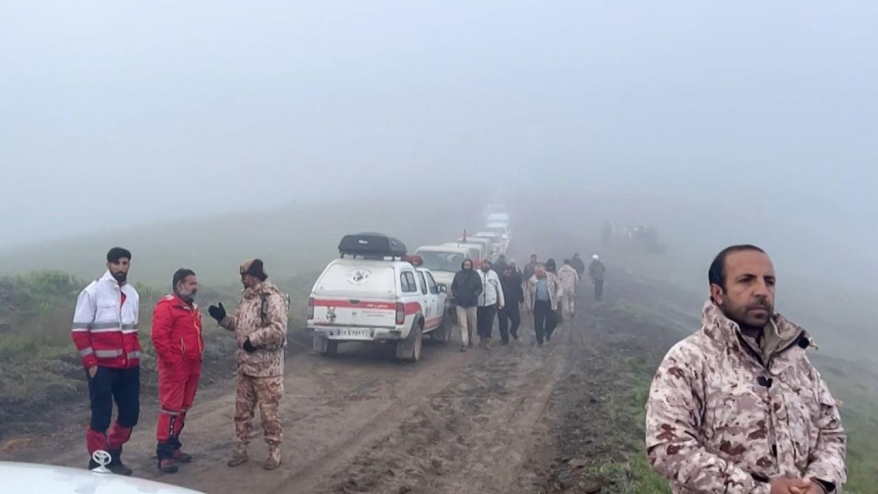 The crashed chopper was found after an hourslong search through a foggy, mountainous region of the country's northwest, state media reported. Raisi was 63