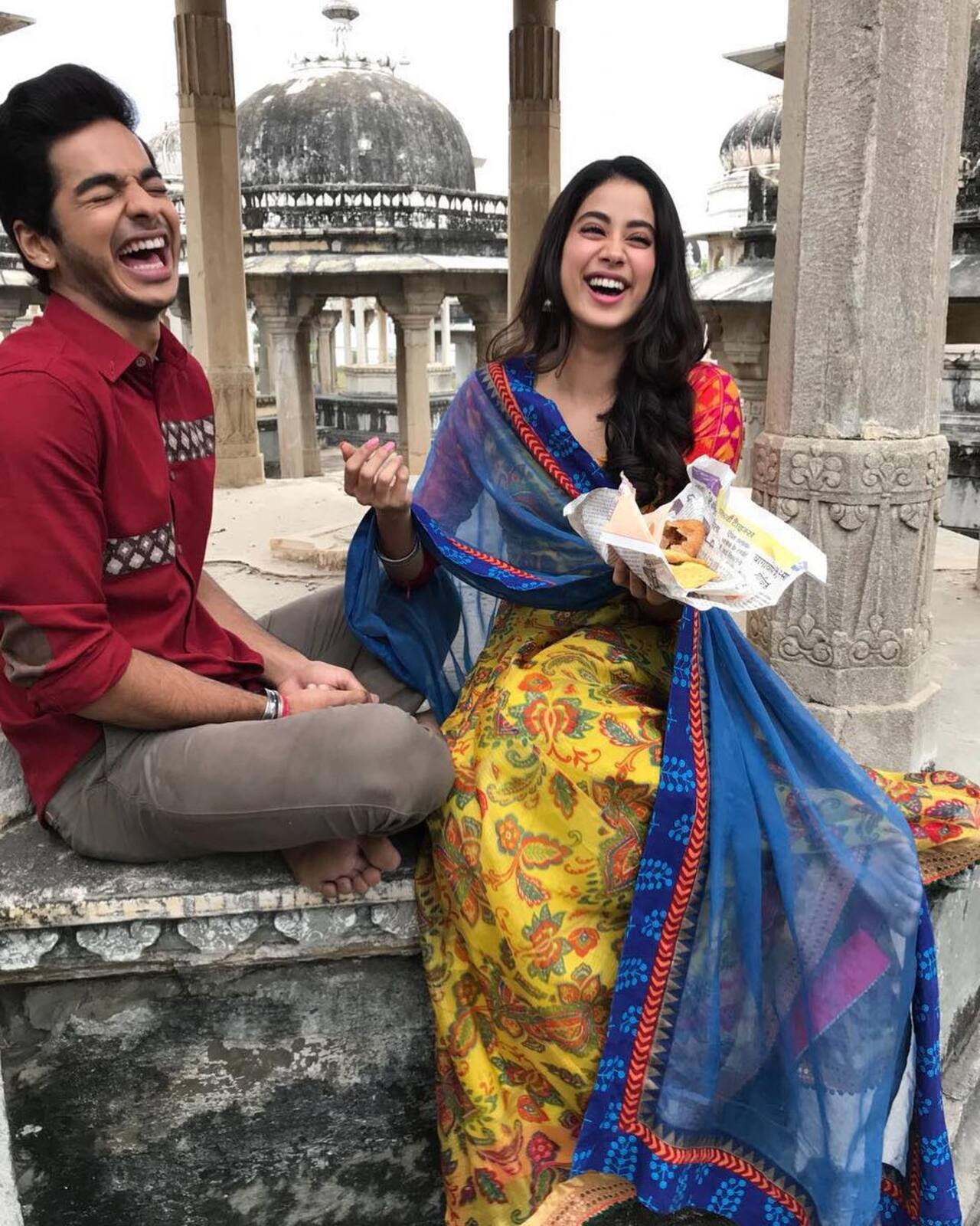 And who can forget her debut with ‘Dhadak’? She was all smiles while eating some street food out of a newspaper on set. 