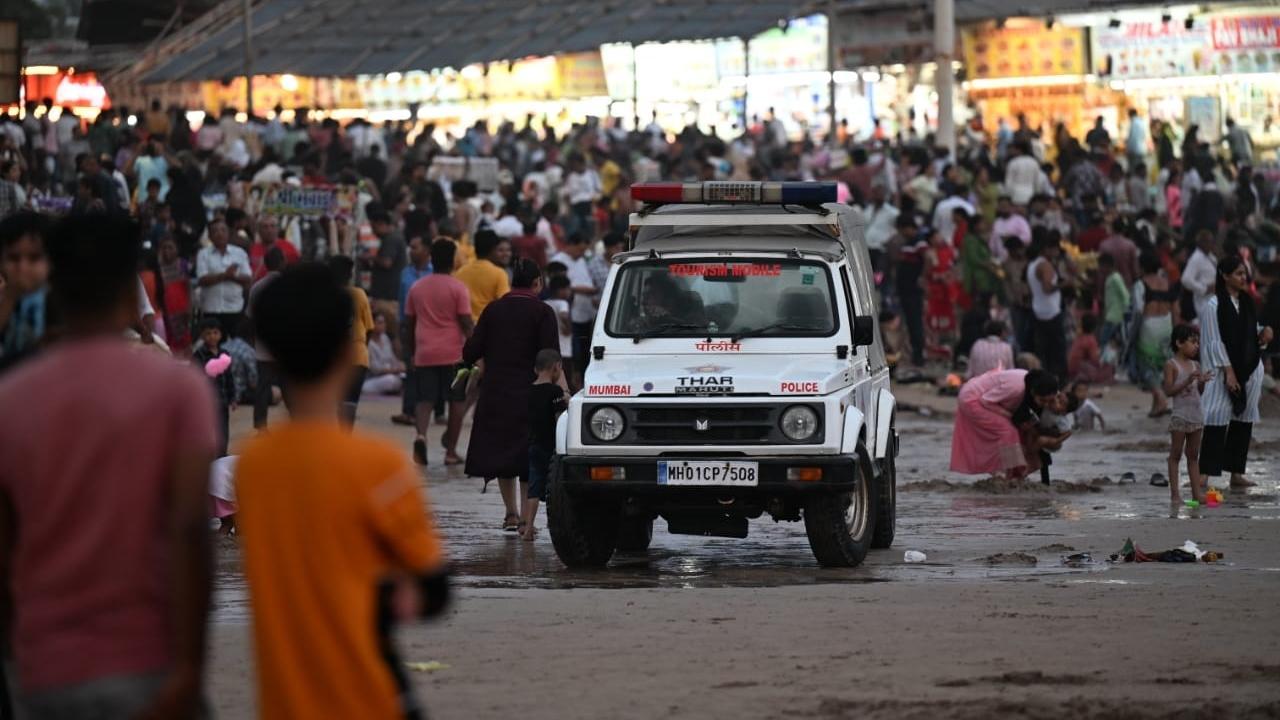 IN PHOTOS: Lifeguards, cops increase vigil as hundreds visit Juhu beach