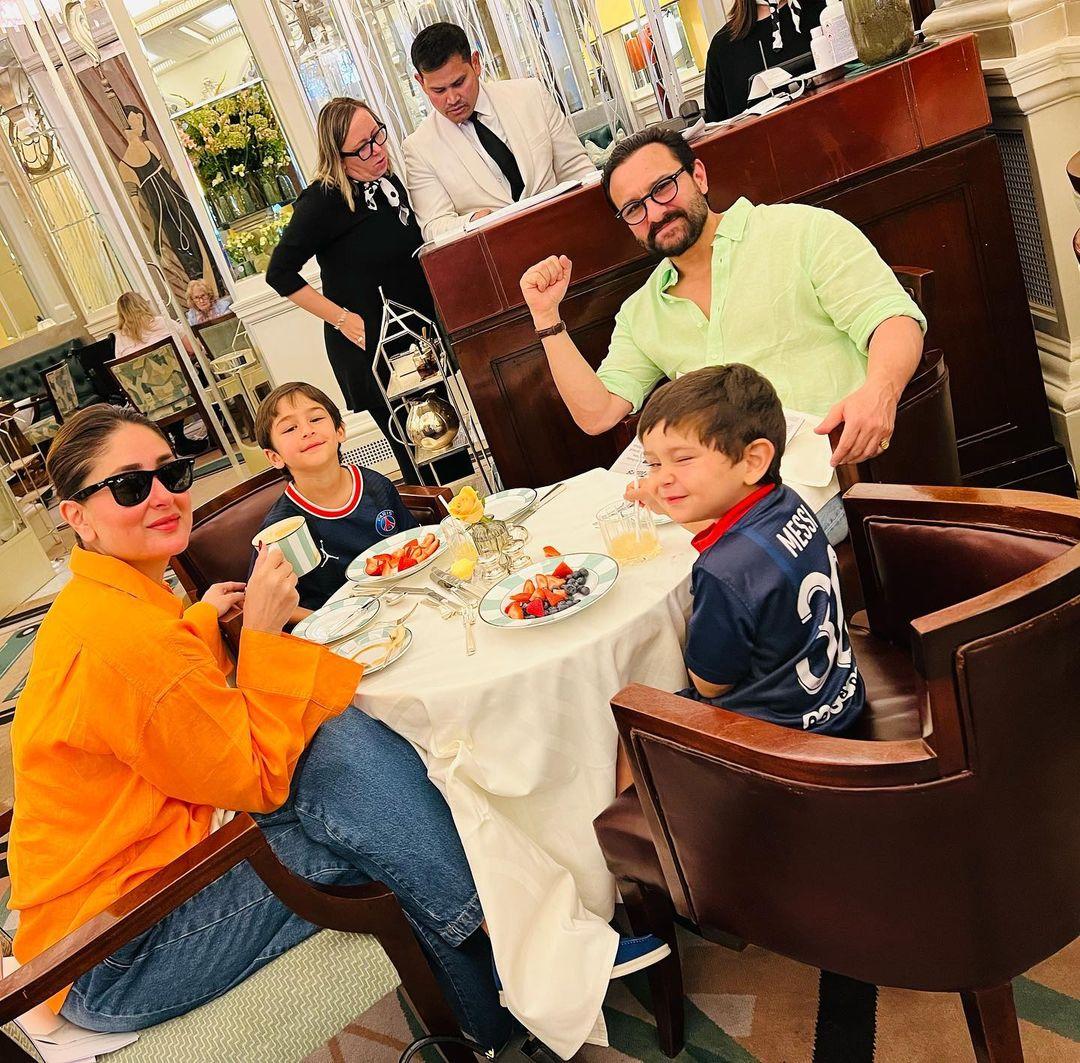 While vacationing in London, Kareena also shared a picture from their breakfast scenes, proving that the family is full of foodies