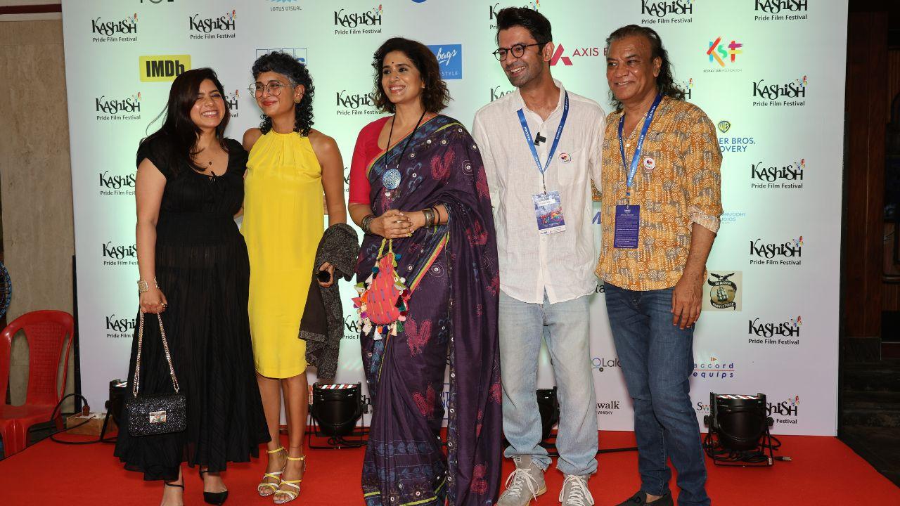 The winner of the International Poster Contest with the theme - Unfurl Your Pride, Sithesh C. Govind was awarded the KASHISH butterfly trophy and a cash prize of Rs. 25,000 and the award was handed over to him by Jury Member Sonali Kulkarni. Actor Rajshree Deshpande felicitated the first runner up Sangeetha Nandakumar and second runner up Vaibhav Tanna.