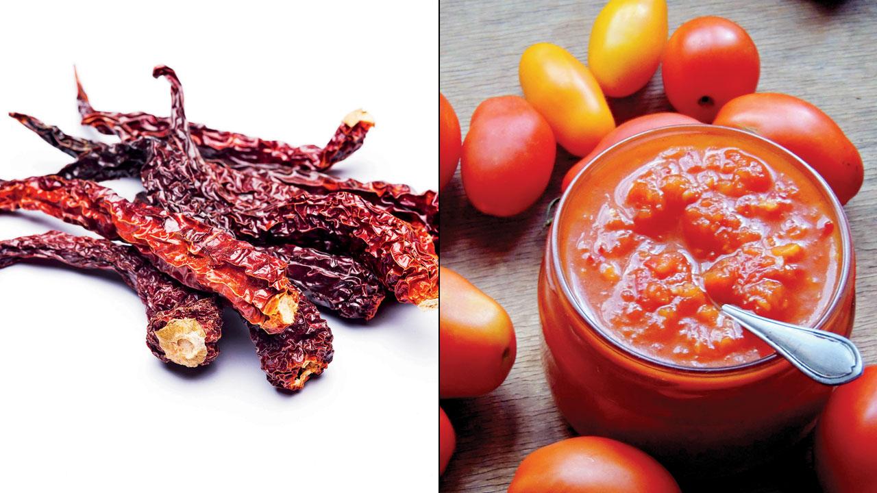 Kashmiri chilli and tomato puree