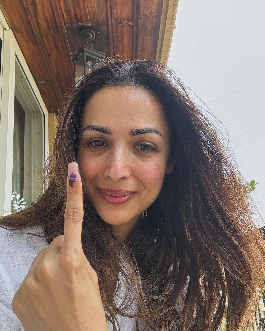 Malaika Arora was all smile as she dropped a cute selfie flaunting her inked finger
