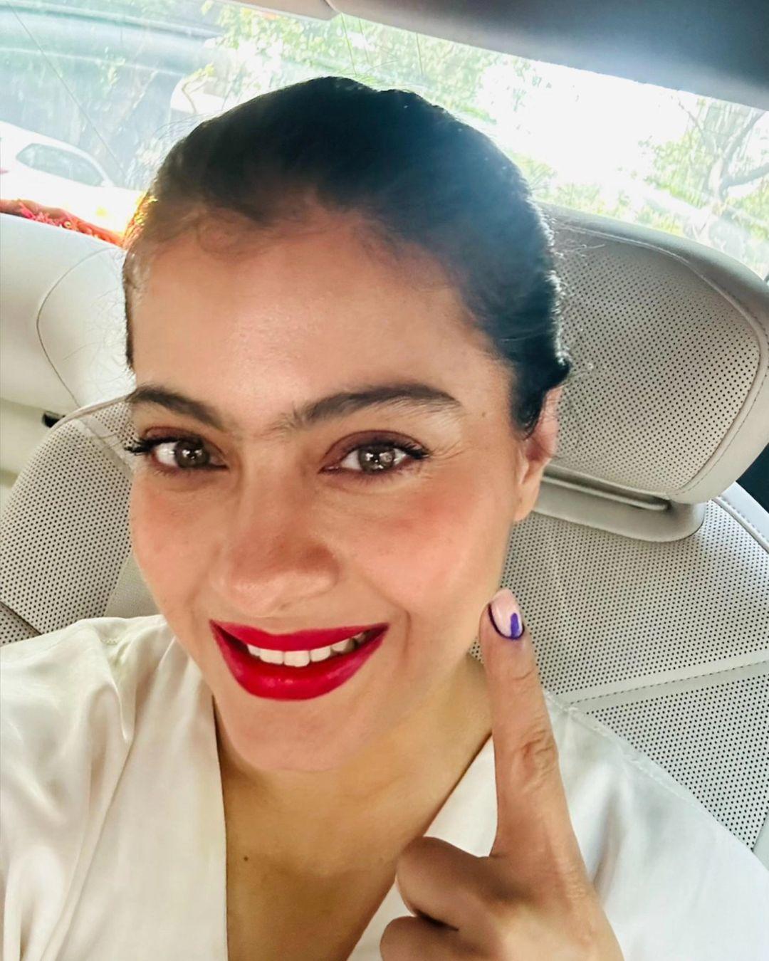 Kajol dropped a picture of herself after casting vote