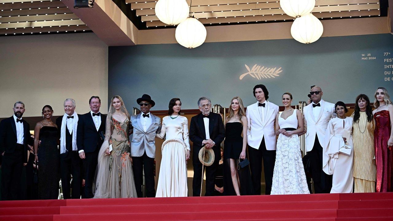 Francis Ford Coppola, Adam Driver, Nathalie Emmanuel grace Cannes red carpet