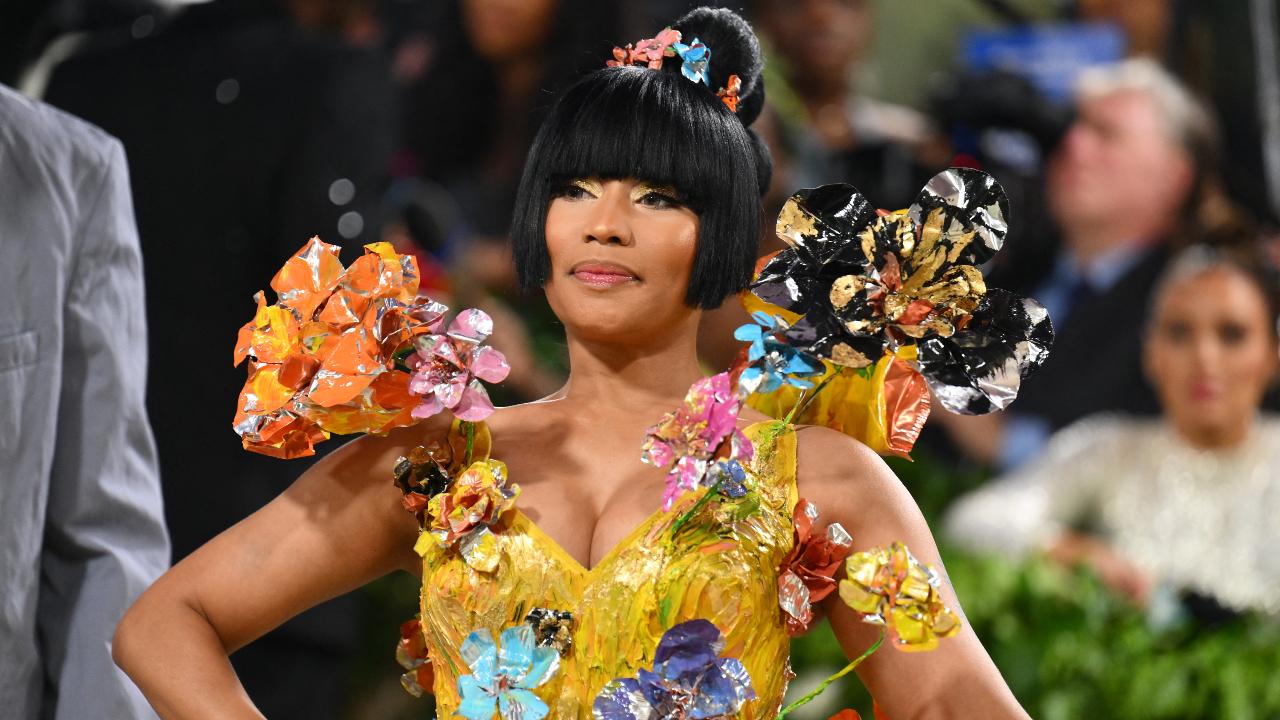 US rapper Nicki Minaj arrives for the 2024 Met Gala at the Metropolitan Museum of Art on May 6 in New York dressed up to represent the theme 'Sleeping Beauties: Reawakening Fashion'.