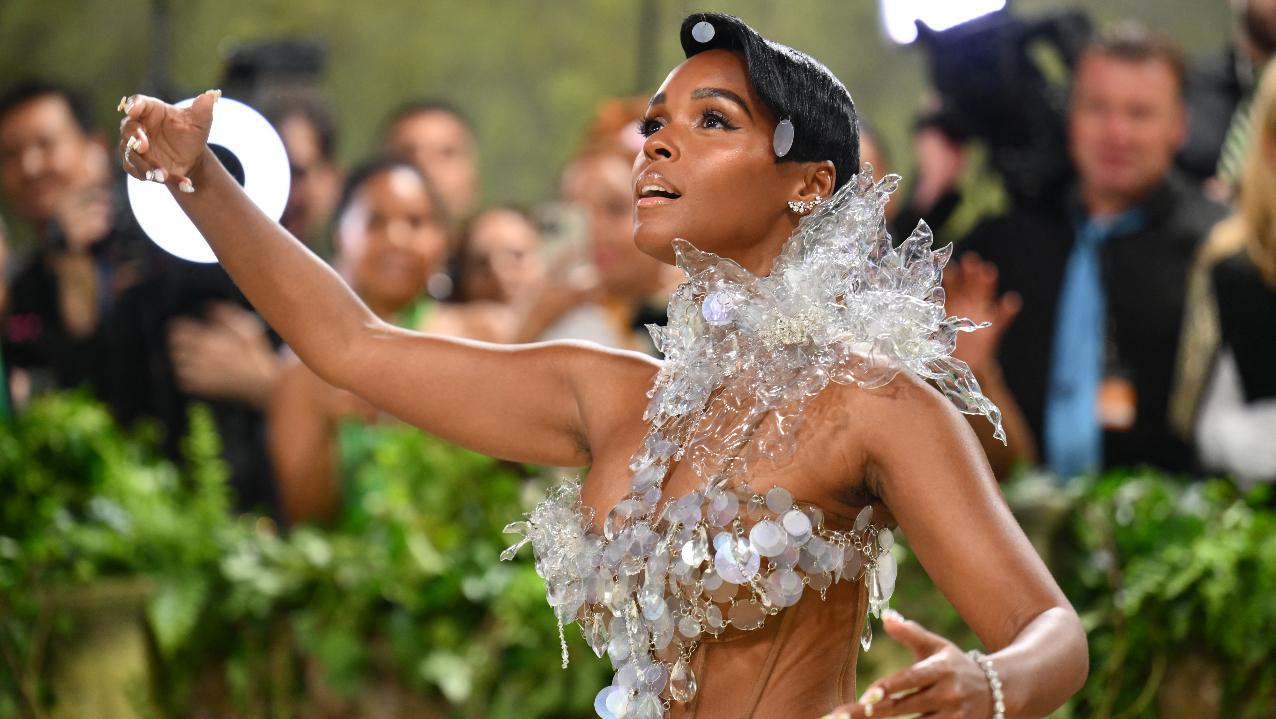 US actress and singer Janelle Monae arrives for the 2024 Met Gala at the Metropolitan Museum of Art on May 6.