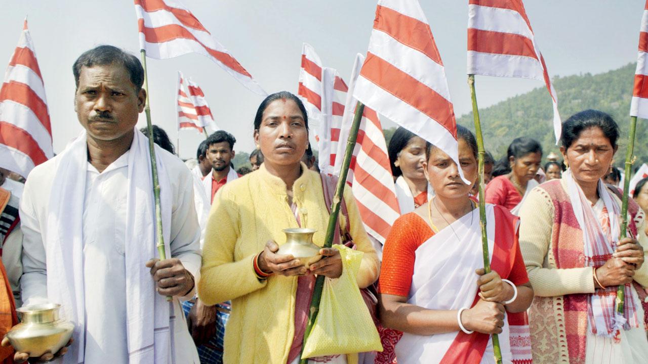 Members from the Oraon community at a gathering