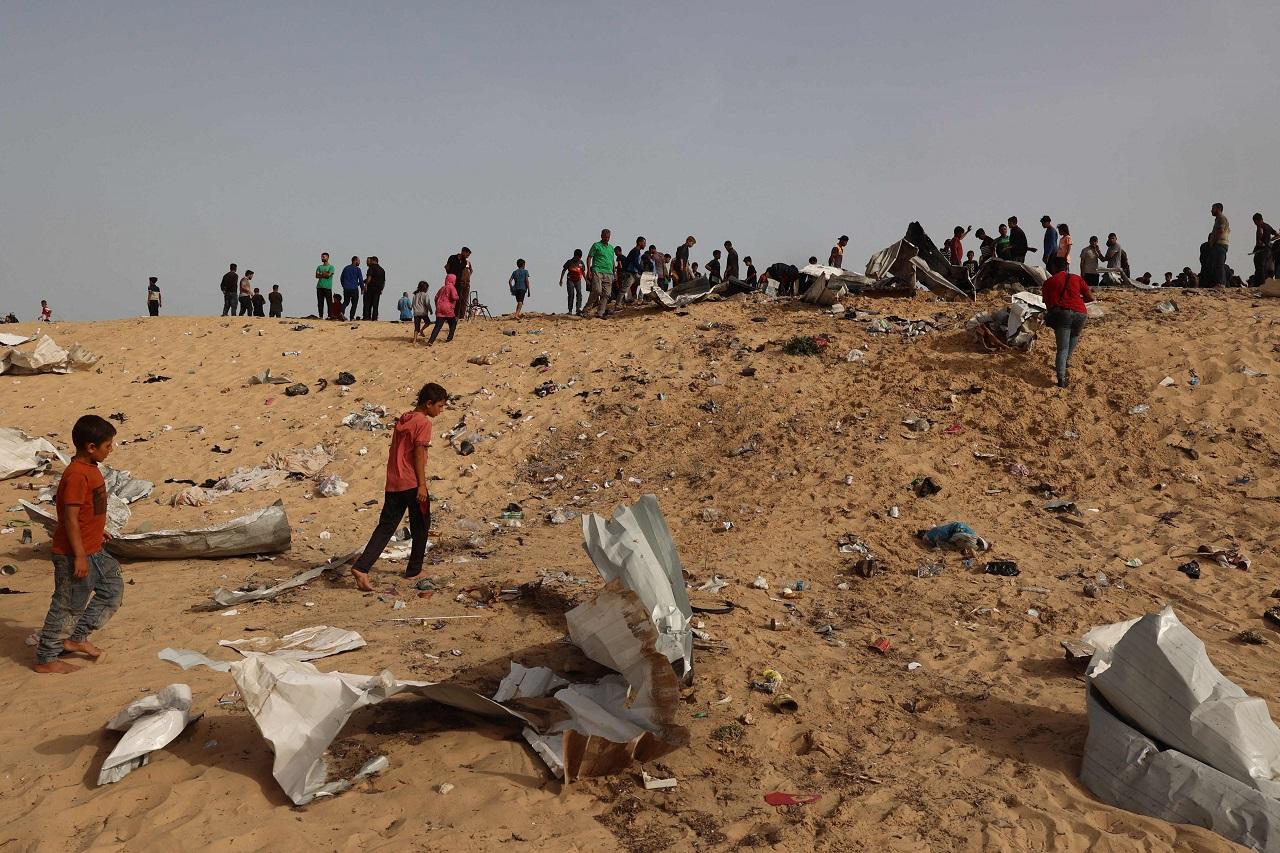 The IDF also released a recording of two Rafah residents specifically saying the fire was caused by Hamas explosives