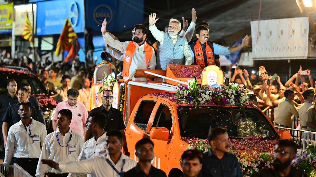 PM Modi leads vibrant roadshow in Mumbai's Ghatkopar, attracts massive crowds