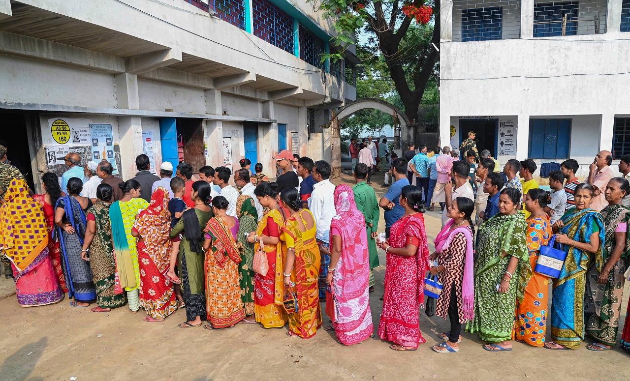 According to the data issued by the Election Commission of India (ECI), West Bengal recorded the highest voter turnout of 32.78 per cent while Jammu and Kashmir recorded the lowest voter turnout of 14.94 per cent