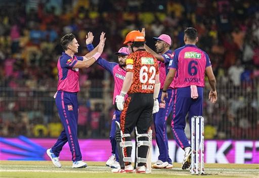 All the first three wickets were bagged by Rajastha Royals' lead pacer Trent Boult. Completing three overs, the pacer conceded 32 runs for three wickets
