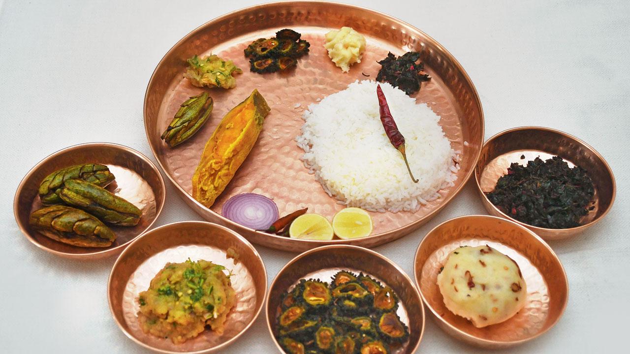 Panta Bhaat, a traditional fermented rice dish popular in Bengal, Odisha, and Jharkhand, is enjoyed during the hot summer months. Made here by Kolkata chef Iti Misra. PIC/ASHISH RAJE. 