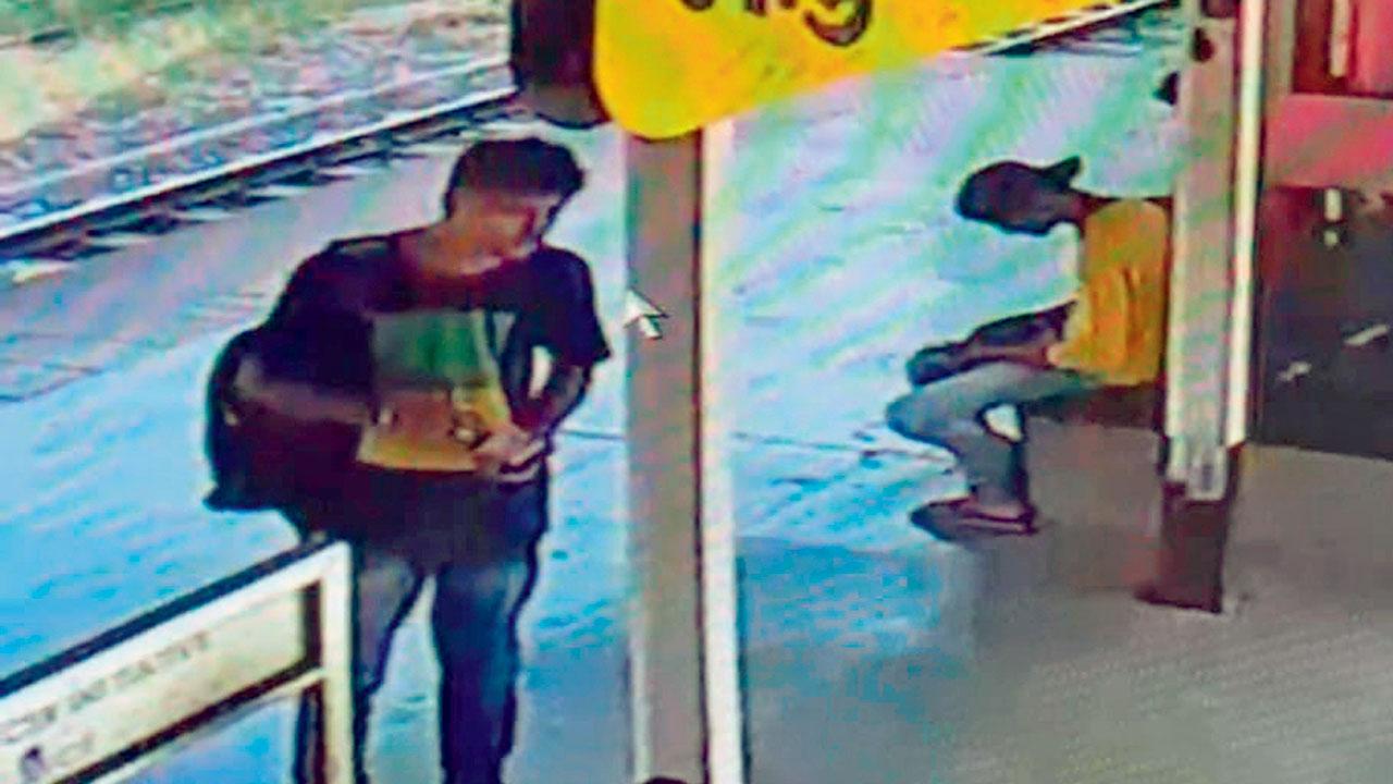 CCTV footage of Pawar seen using his phone at Matunga station on Sunday