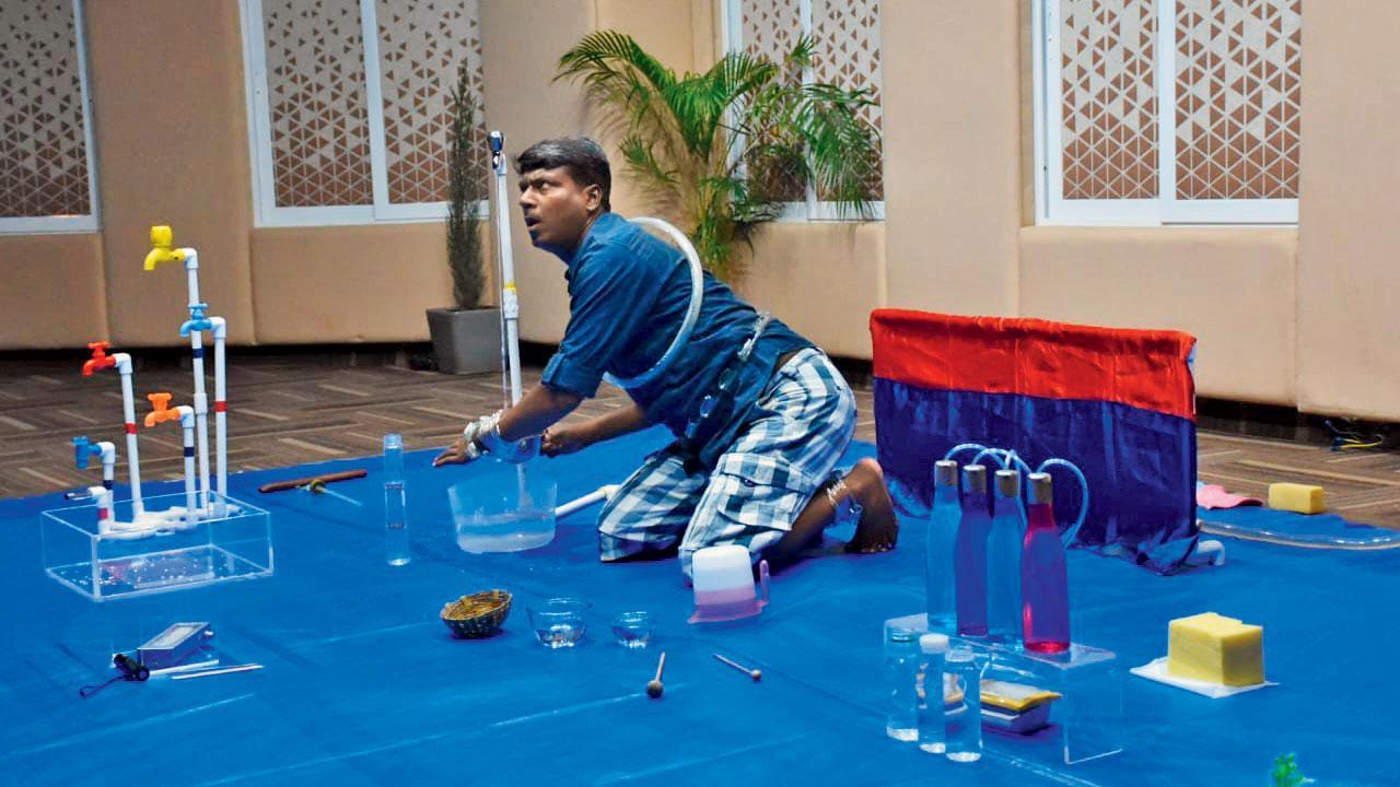 Enjoy a non-verbal solo play featuring sonic experiments with water in Juhu