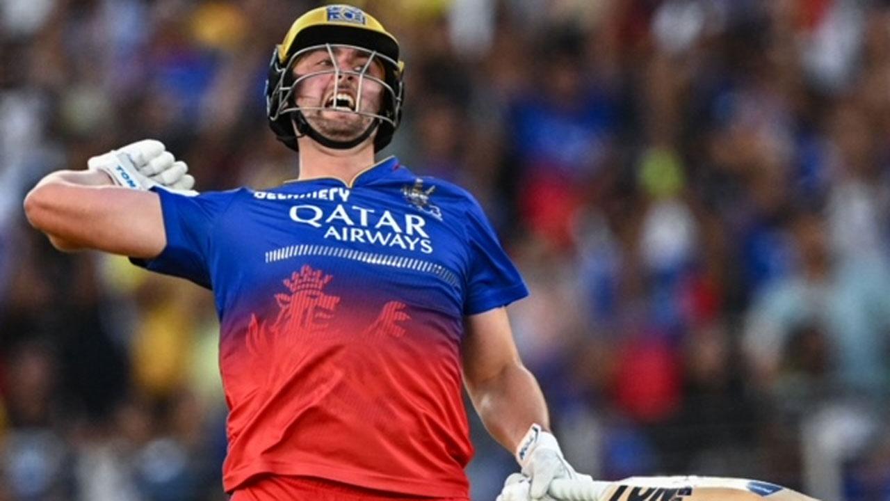 Will Jacks celebrates his century and RCB’s win over GT at Ahmedabad recently. PIC/AFP