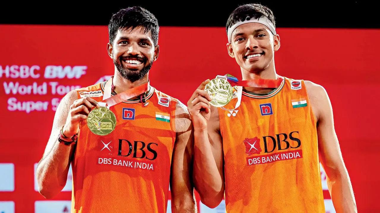 Satwiksairaj Rankireddy and Chirag Shetty on Tuesday regained the number one spot in the men's doubles world rankings following the victory at the Thailand Open. Earlier, they slipped to number three following the defeat at the All-England Championship. After winning their second title at the Thailand Open, in the BWF rankings released on Tuesday, they climbed two places with 99670 points to reclaim the top spot after five weeks