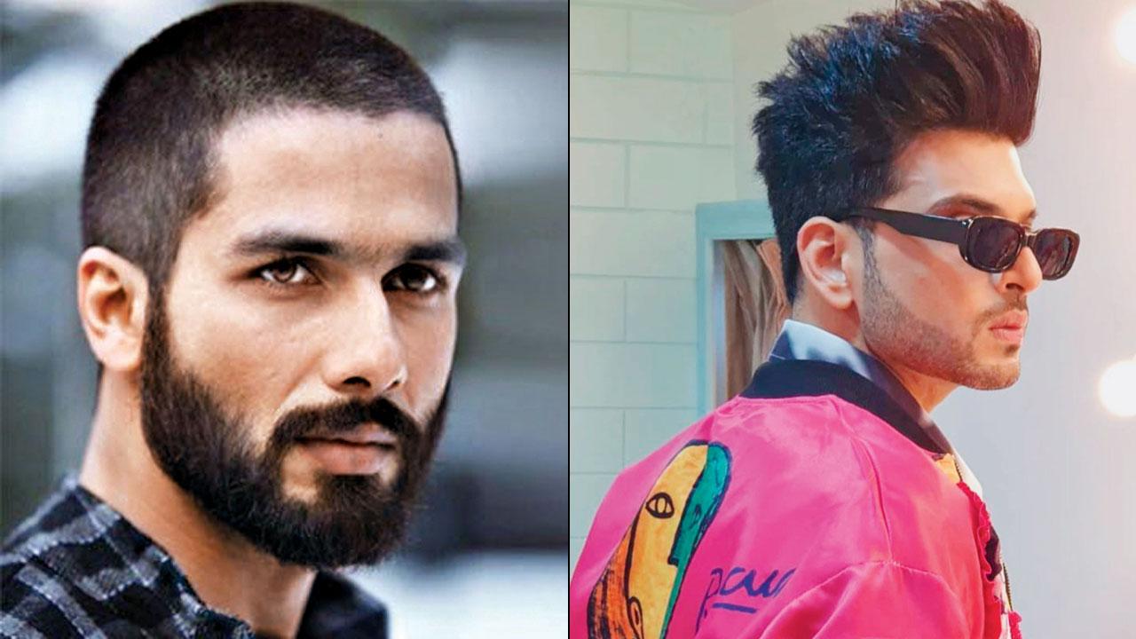 Shahid Kapoor’s buzzed crew cut for Haider; (right) Karan Kundrra sports spikes and a faded haircut