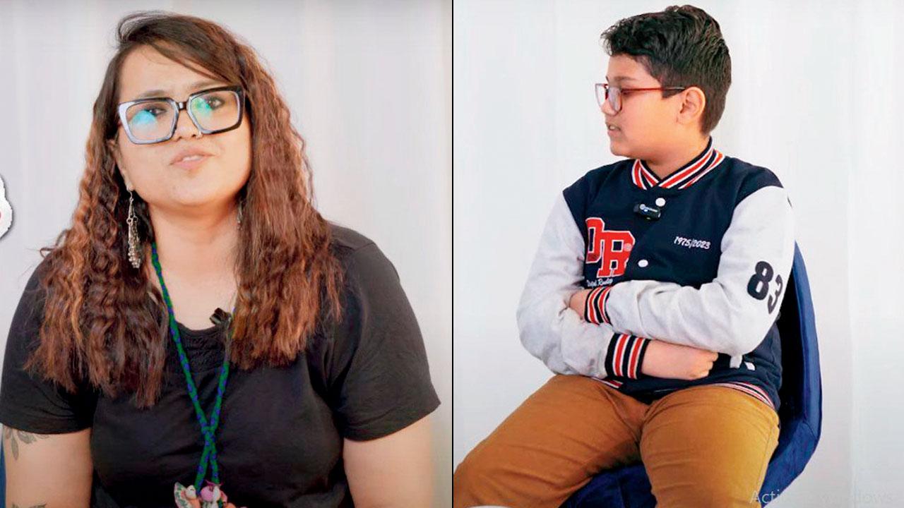 Shivanika Raghav explains concepts like anxiety, multiple intelligence and screen time; (right) Yajat Kumar