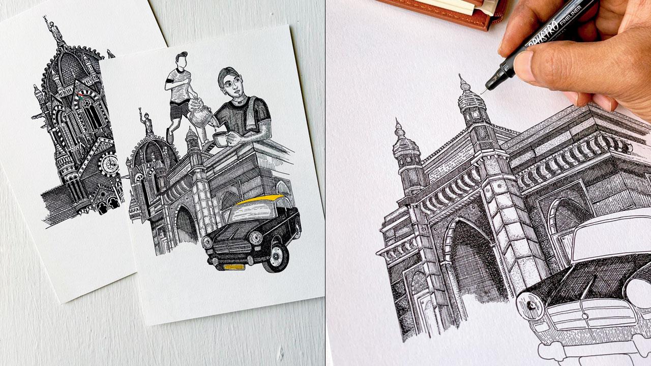 Gateway of India (right) Pieces from the collection