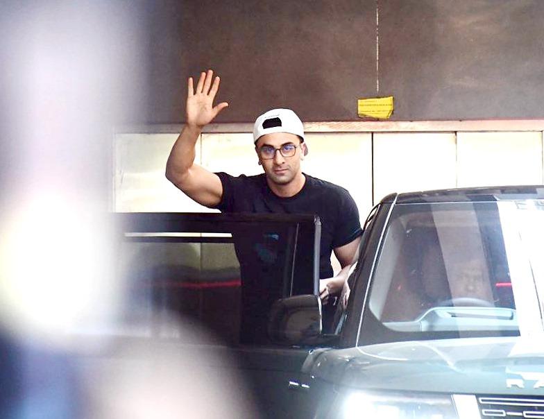 Ranbir Kapoor waved at the paparazzi as he was snapped in the city