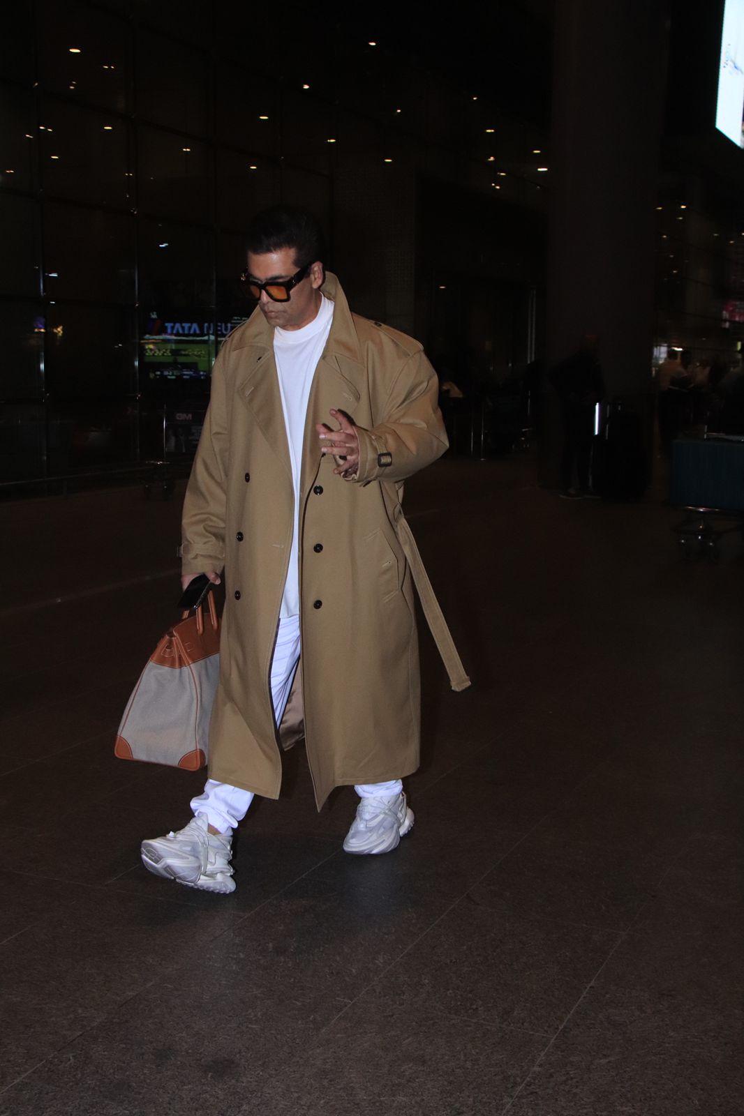 Karan Johar opted for stylish outfit to ace his airport look