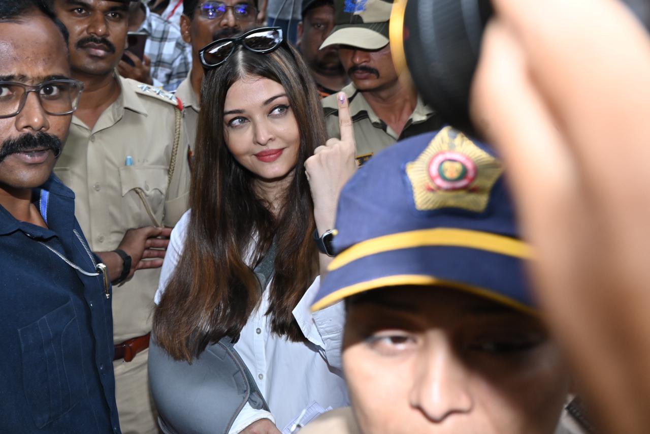 Aishwarya Rai Bachchan, who was in LA for Cannes Film Festival, was clicked as she went to cast her vote