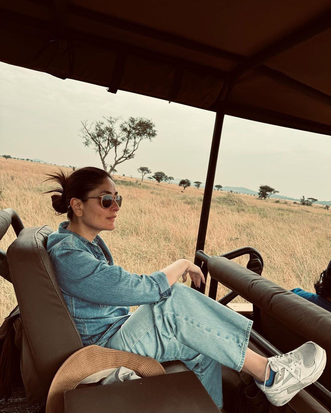 Kareena threw boss lady vibes as she posed for a picture sitting on a jeep