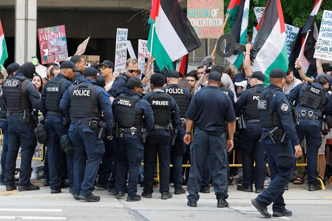 Police break up pro-Palestinian camp at the University of Michigan