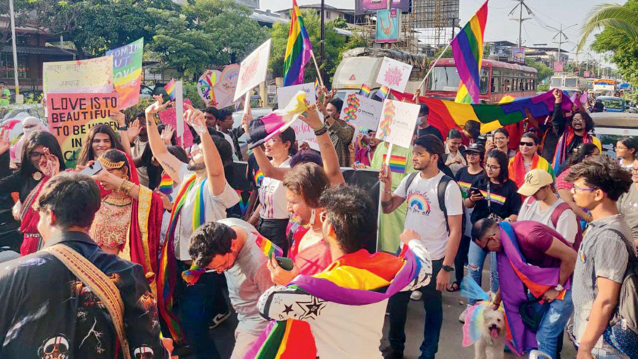 A moment from the march at Vasai