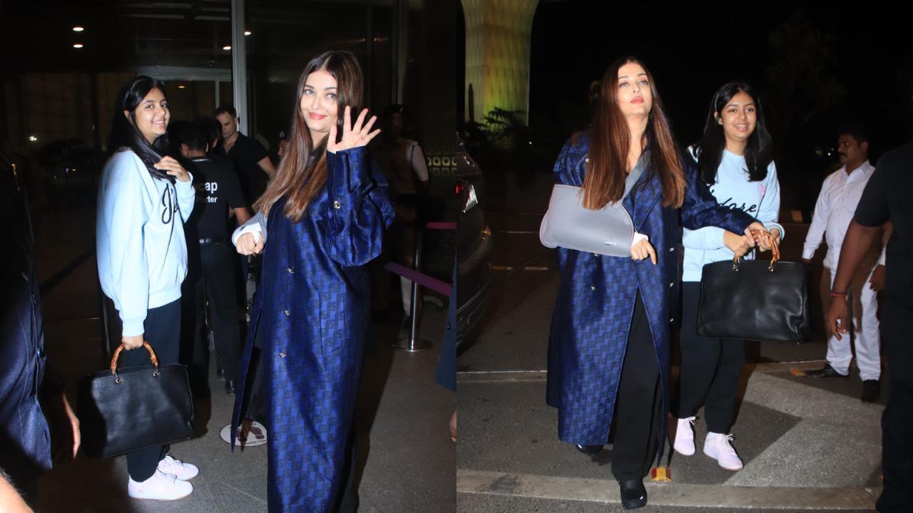 Aishwarya Rai Bachchan spotted with injured arm as she leaves with Aaradhya for Cannes, watch video