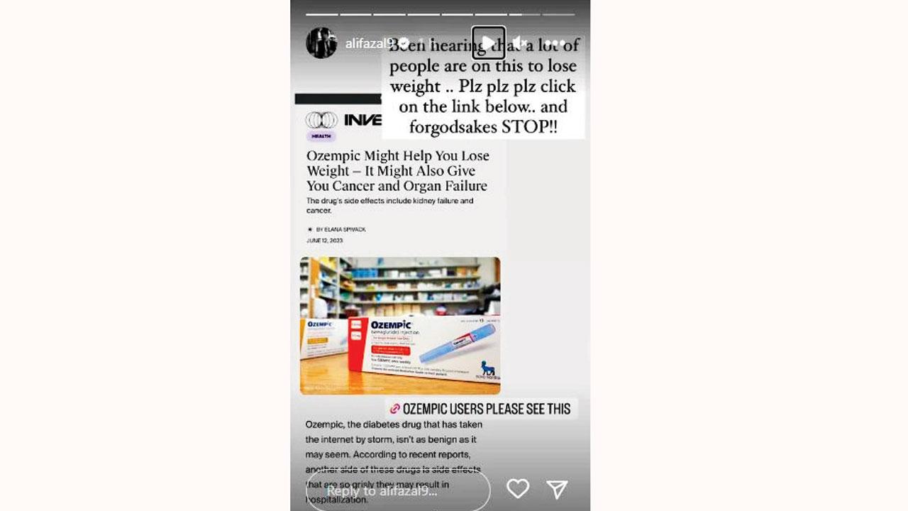 In 2023, Ali Fazal took to his Instagram asking people not to use Ozempic. He shared an article on the side effects of Ozempic saying: “Been hearing that a lot of people are on this to lose weight…… plz plz plz click on the link below and for god sakes STOP!!!!!!”