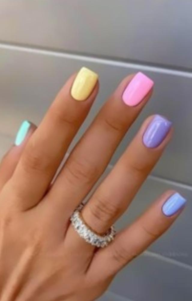 'Pastel solid colours are the ultimate summer nail trend, hands down!' says Rehman. They look super cute and give off those perfect summery vibes