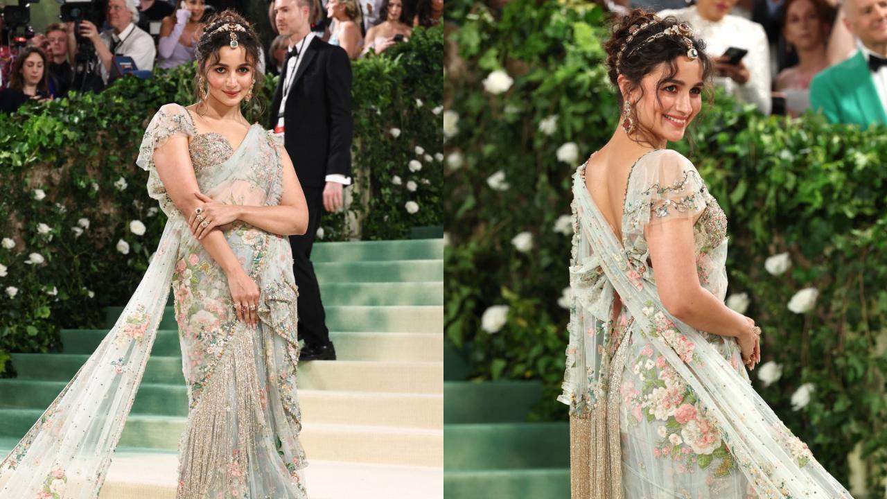 Alia Bhatt attends Met Gala for the second time in a Sabyasachi saree made in 1965 hours