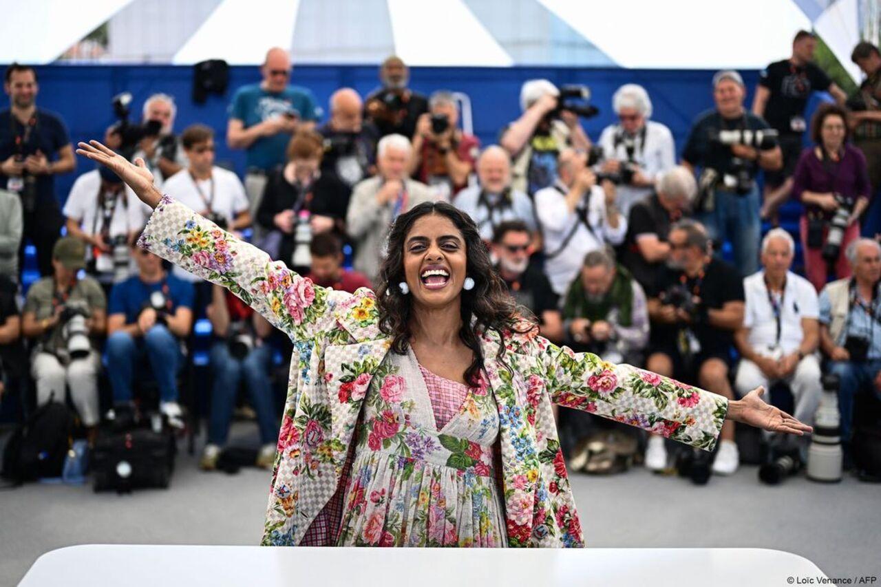 After a glowing reception for her film 'All That We Can Imagine As Light' at Cannes, Kani Kusruthi cannot help but flash a big smile during the official photocall