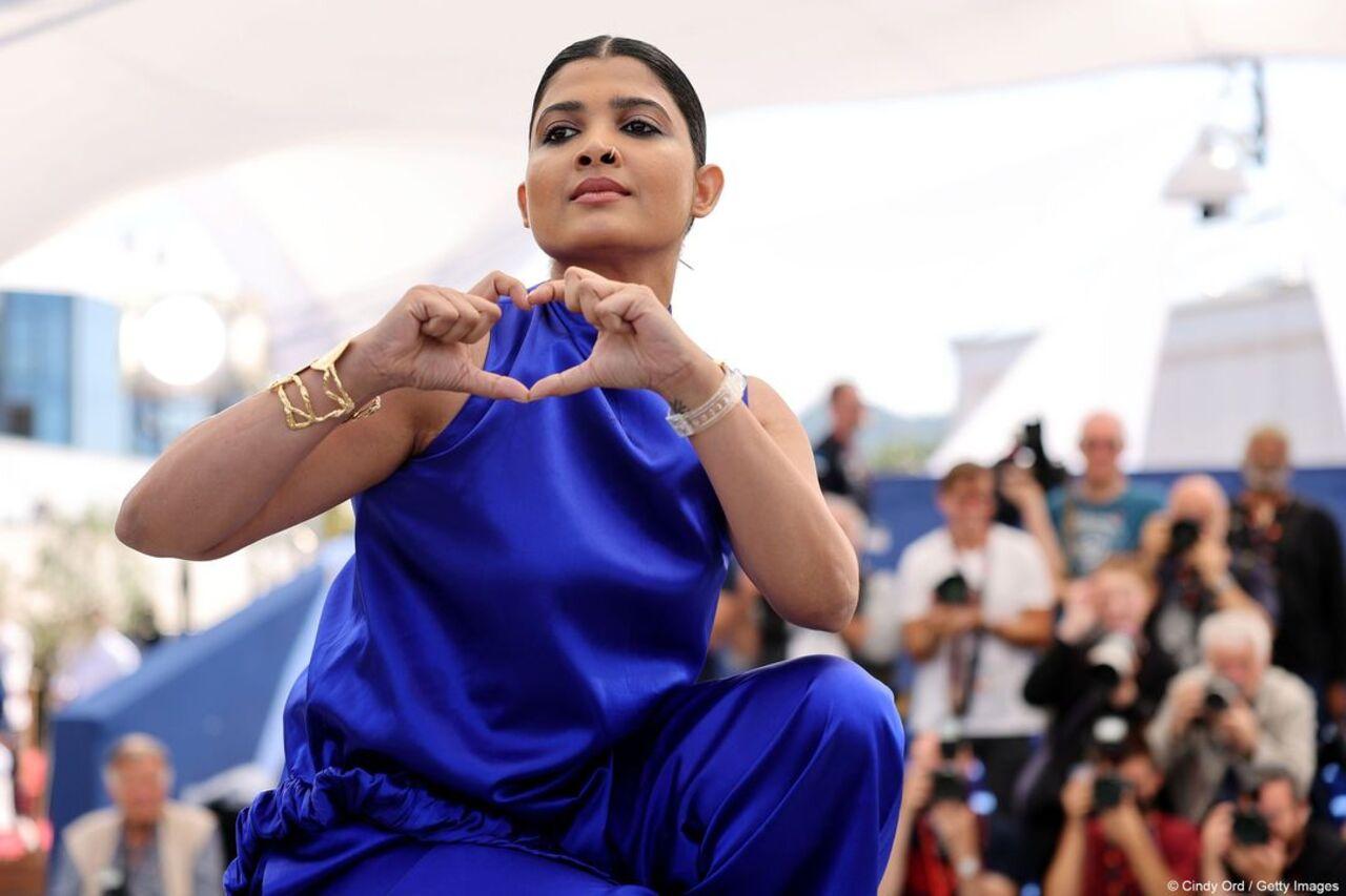 Divya Prabha strikes a cool pose in an electric blue jumpsuit