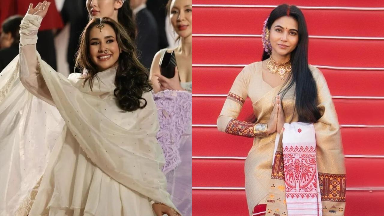 Cannes 2024:Sunanda Sharma, Aimee Baruah walk in traditional attires