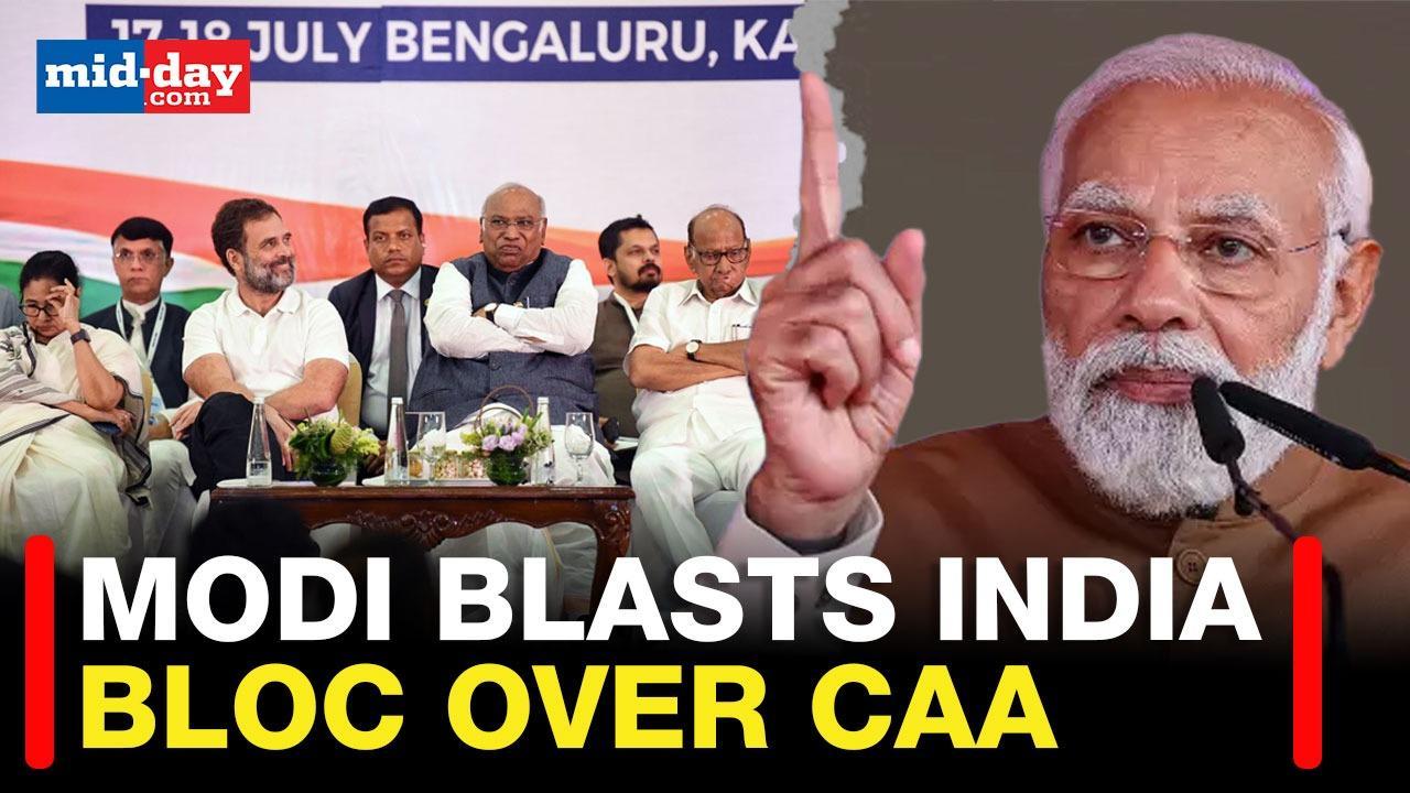 Watch: PM Modi Slams India Block Over CAA, Calls them Communal & Hypocrite 