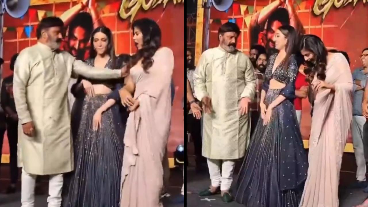 Telugu superstar Nandamuri Balakrishna gets slammed by netizens for pushing actress Anjali on stage, video goes viral 