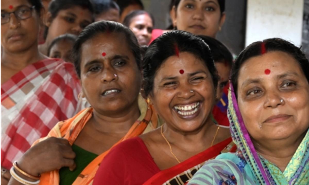 Proud women of Uluberiya, West Bengal, awaiting their turn to vote. 7 constituencies from West Bengal go to ballot in the fifth phase of India General Elections 2024.