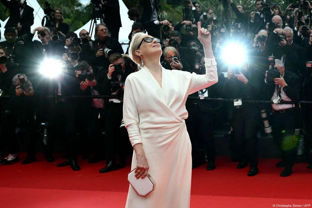 Meryl Streep has her moment of glory as she returns to the film festival after three decades. She opted for a stunning white gown for the night