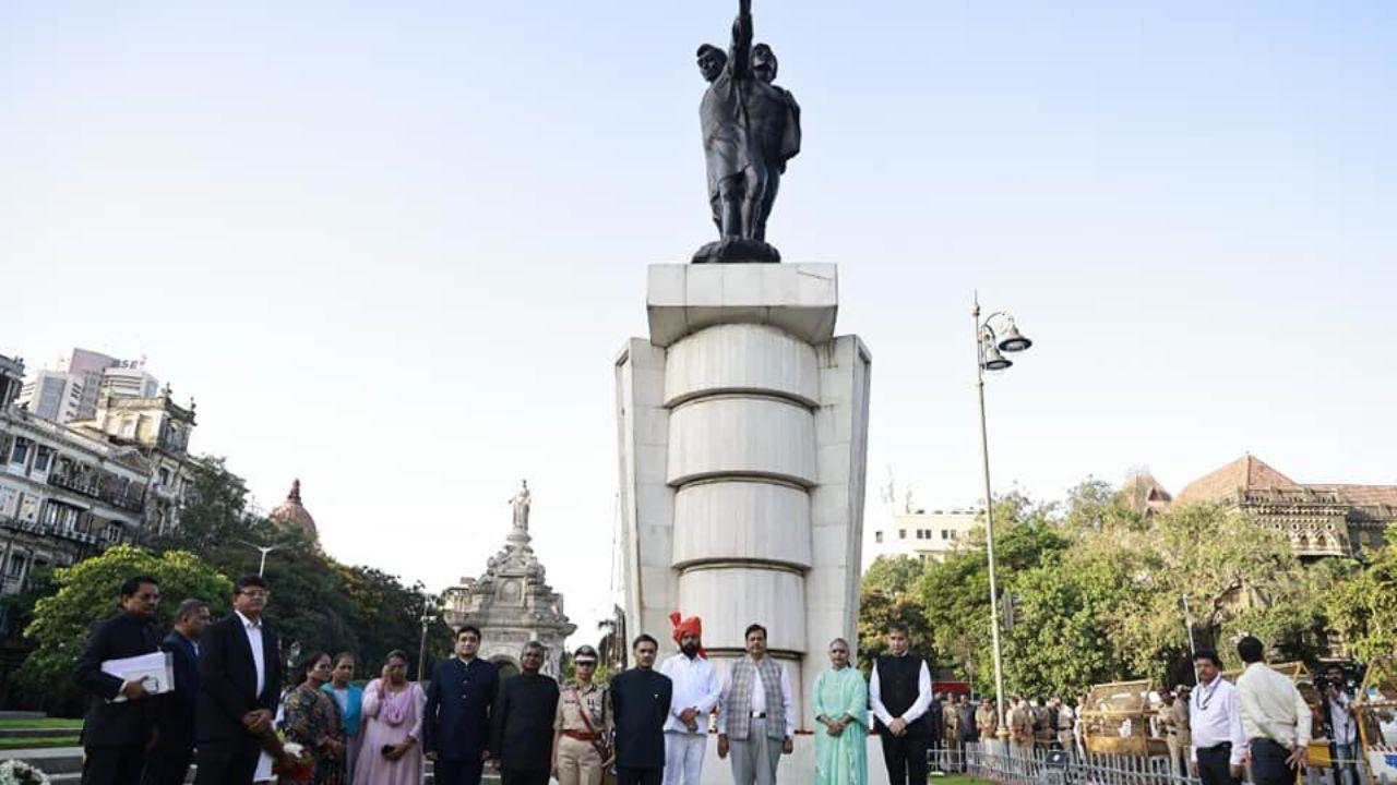 CM Shinde, Deputy CM Ajit Pawar honour Samyukta Maharashtra movement martyrs