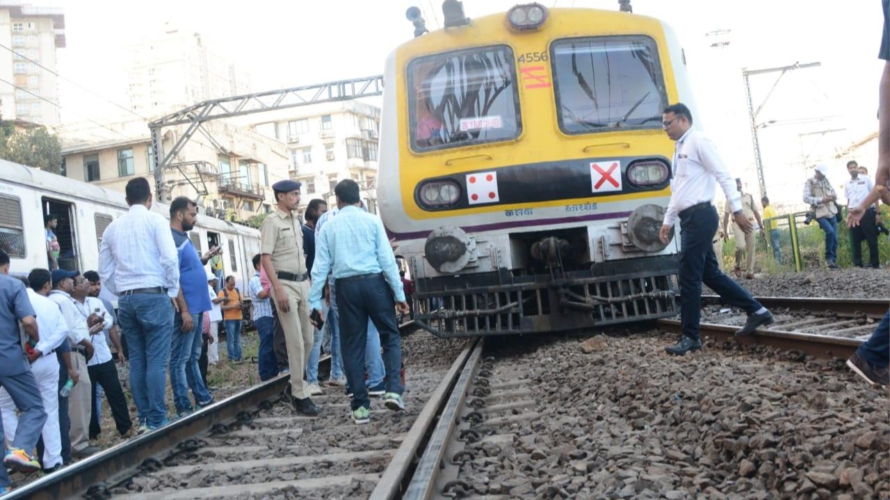 The trolley of the coach derailed when the train was entering CSMT