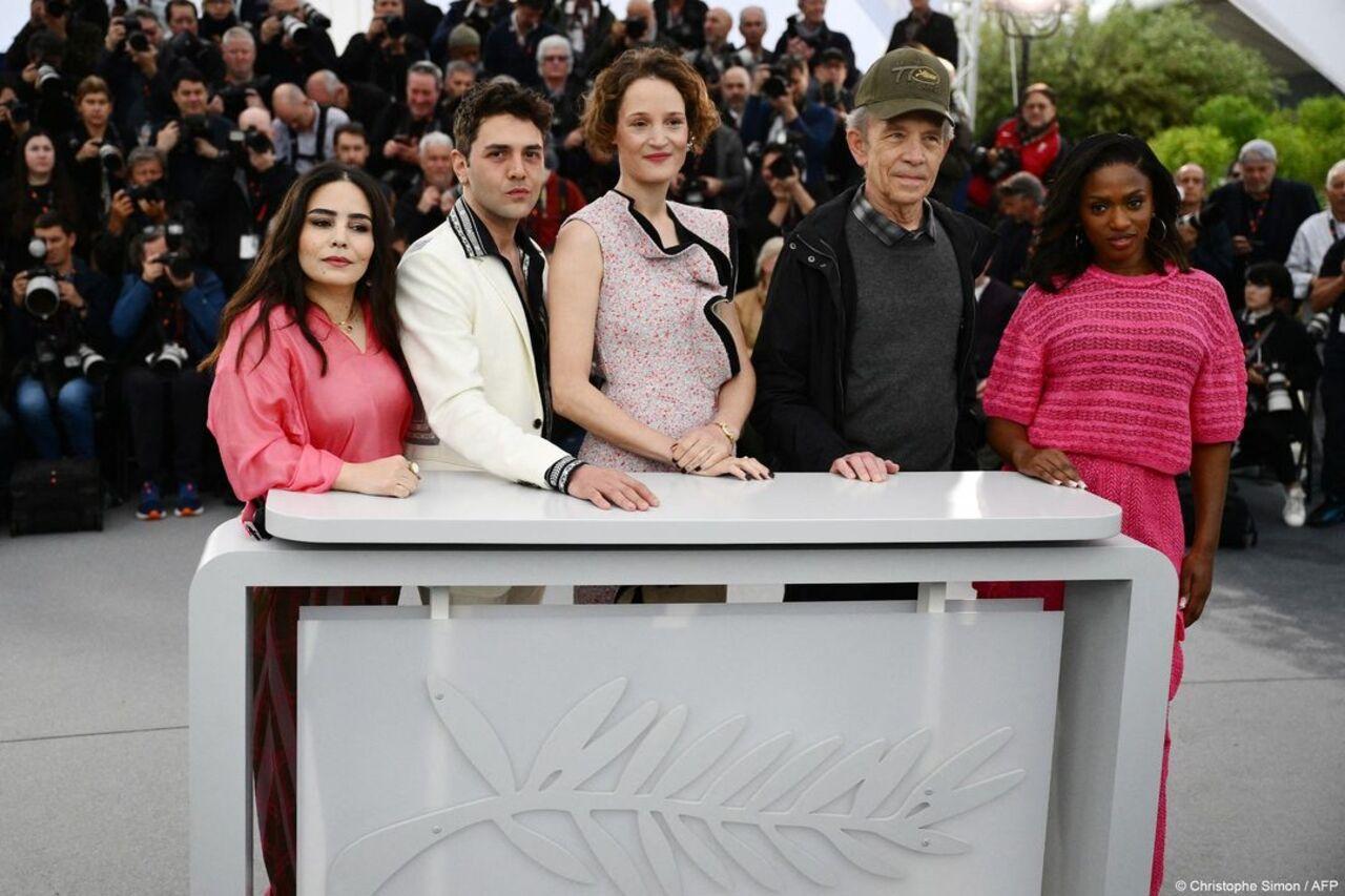 Members of the Un Certain Regard, Moroccan director, screenwriter jury Asmae El Moudir, Canadian director and President of Un Certain Regard jury Xavier Dolan, German Luxembourger actress Vicky Krieps, US critic Todd Mccarthy and French Senegalese director, screenwriter jury Maimouna Doucoure pose during a photocall