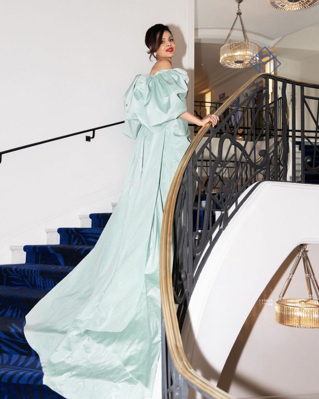 Shark Tank judge Namita Thapar walked the red carpet in an exquisite light blue gown