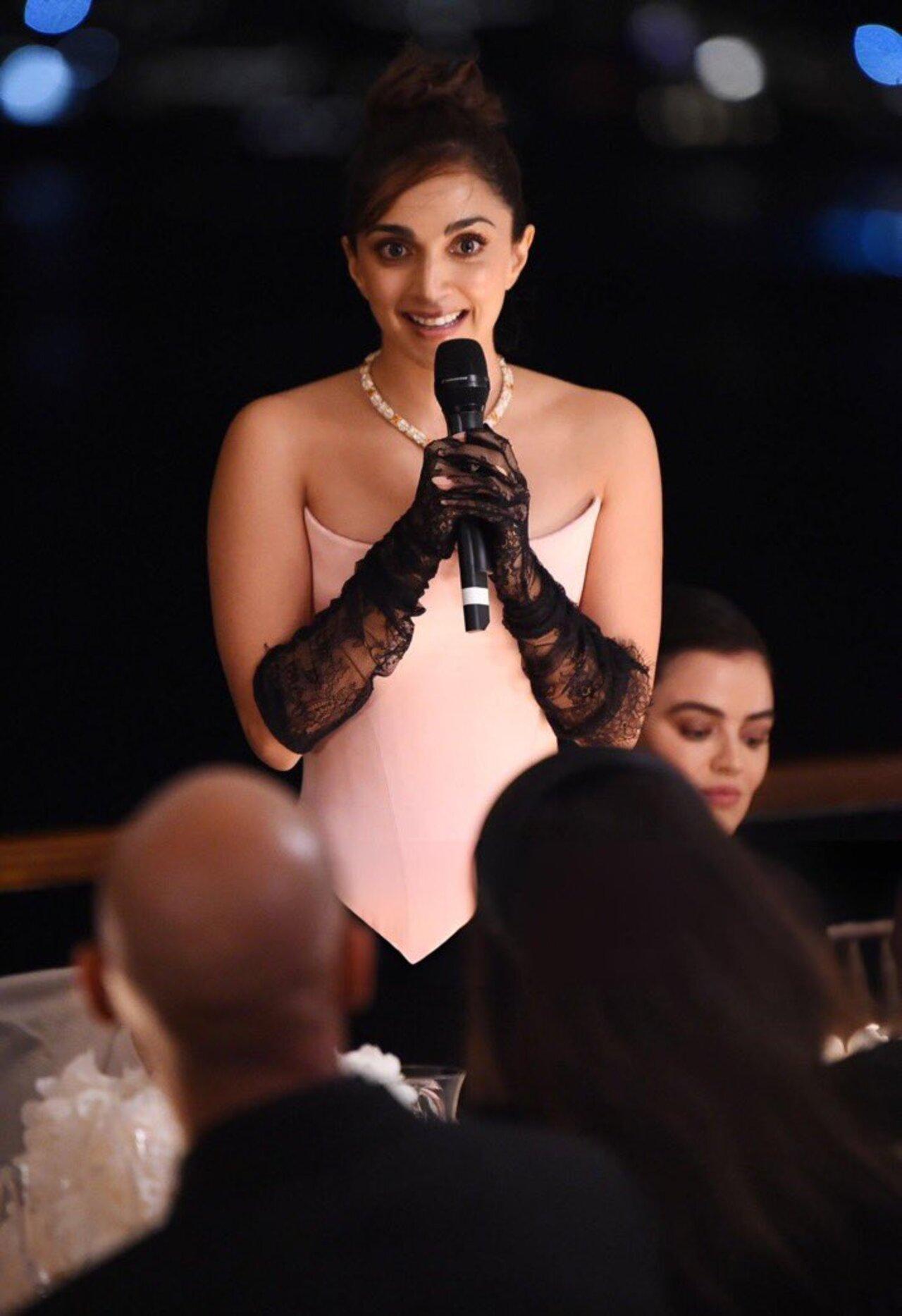 Actor Kiara Advani, who is currently in Cannes, attended the Red Sea Film Foundation's Women in Cinema Gala dinner