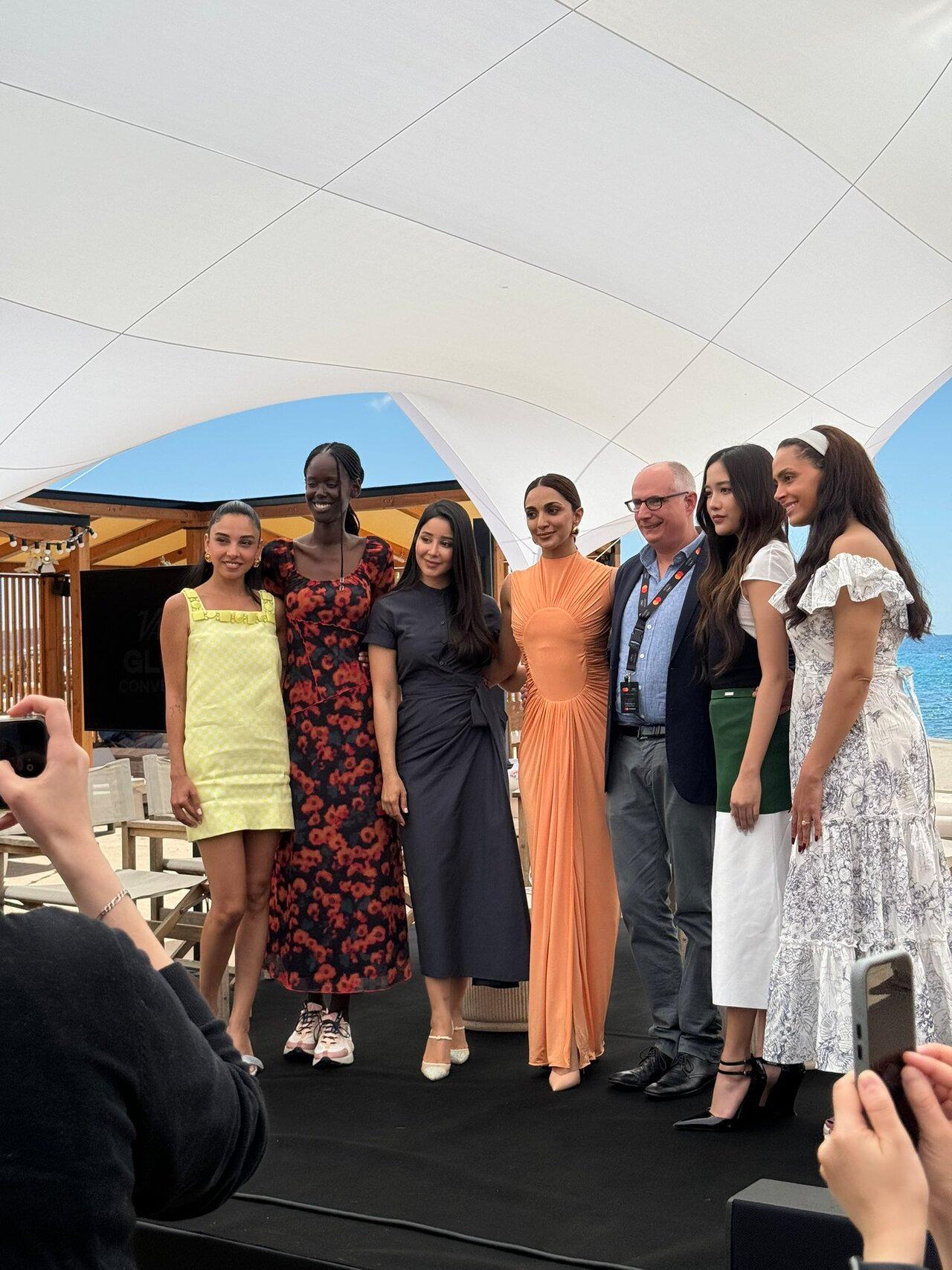 Kiara Advani attended Variety's Global Conversation panel at Cannes with other dignitaries including Adhwa Fahad, Aseel Omran, Freen aka Sarocha Chankimha, Ramata-Toulaye Sy, and Salma Abu Deif