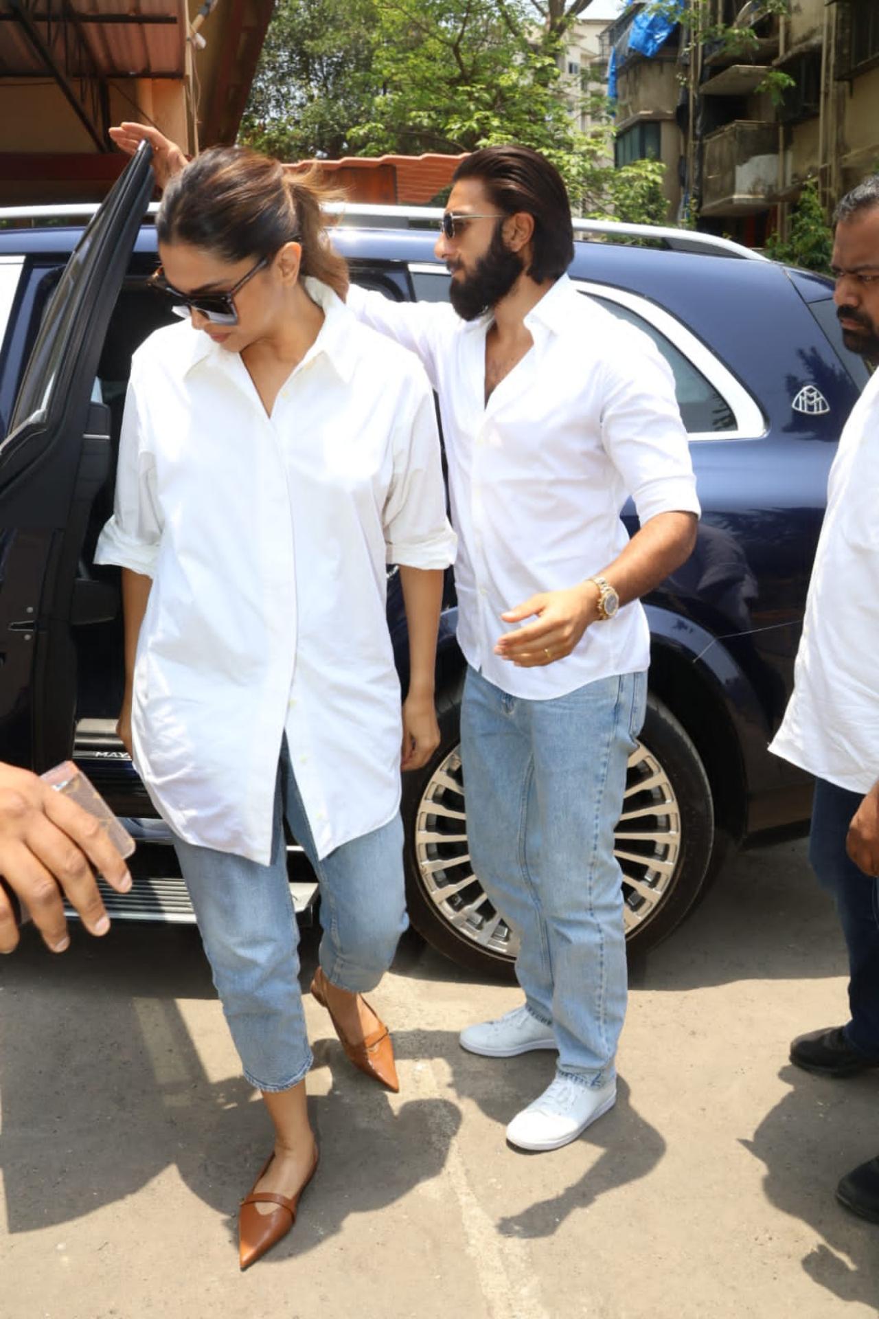 Deepika Padukone flaunts baby bump as she arrives to vote with husband and actor Ranveer Singh
