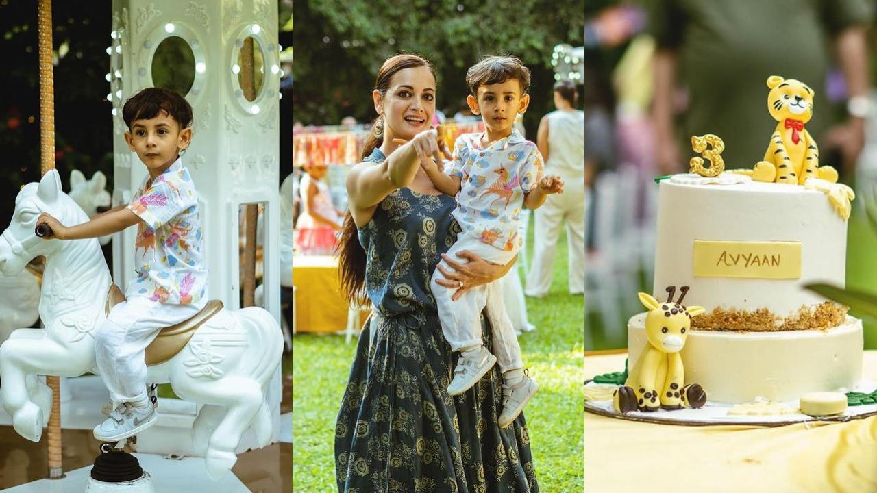 Inside Dia Mirza’s son Avyaan’s third birthday bash with a wild-life-themed cake