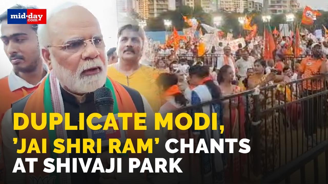 PM Modi Rally in Mumbai: Supporters wave flags, chant ‘Jai Shri Ram’ 